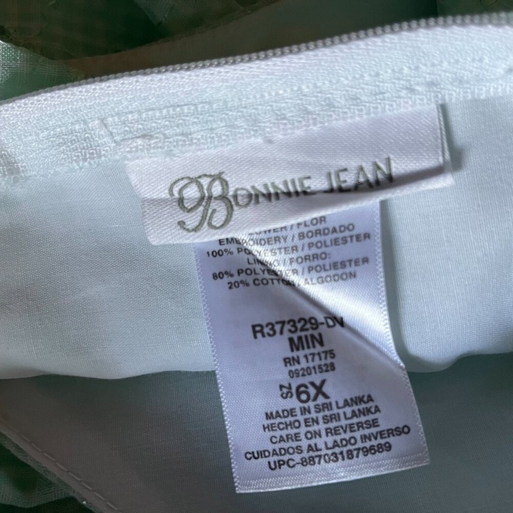 Bonnie Jean mint gingham eyelet dress 6X - Picture 3 of 13
